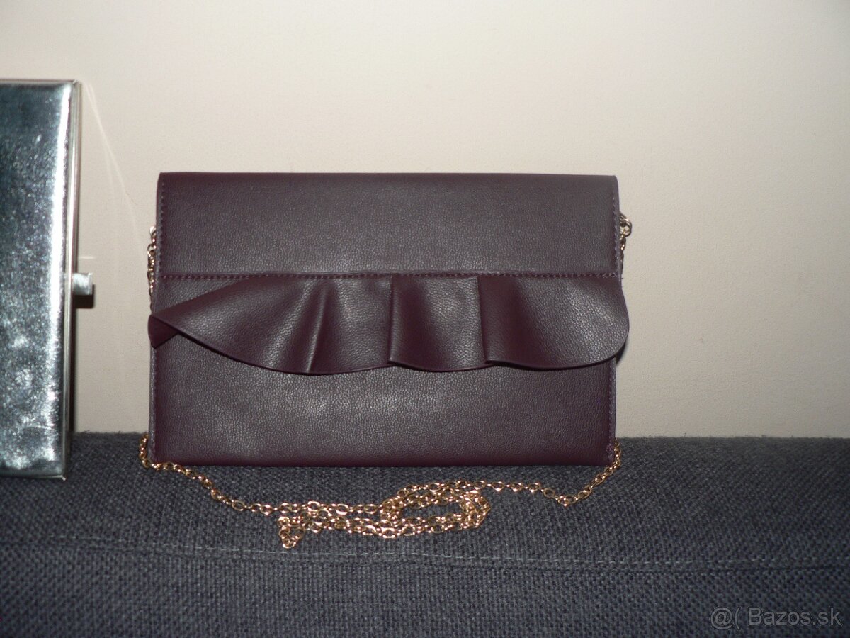 dámska listová kabelka bordovej farby - 2