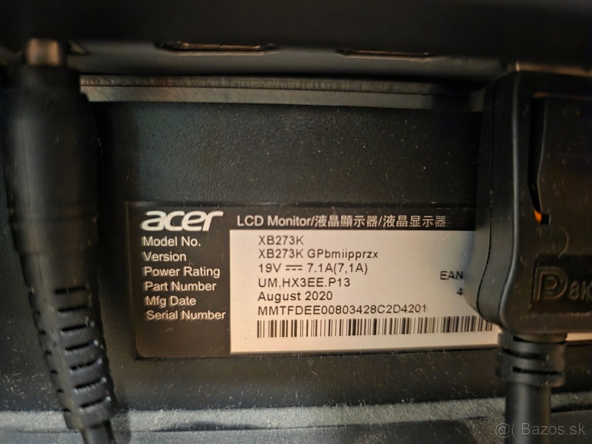 Acer XB273K predator 27" 4K - 2