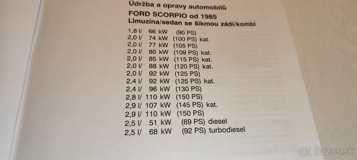 Ford Scorpio - příručka na opravy a údržbu - manuál - 2