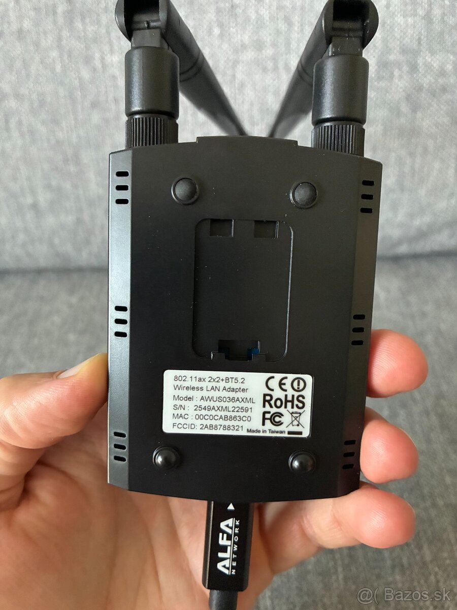ALFA AWUS036AXML WiFi 6E USB adaptér – 2,4/5/6 GHz - 2