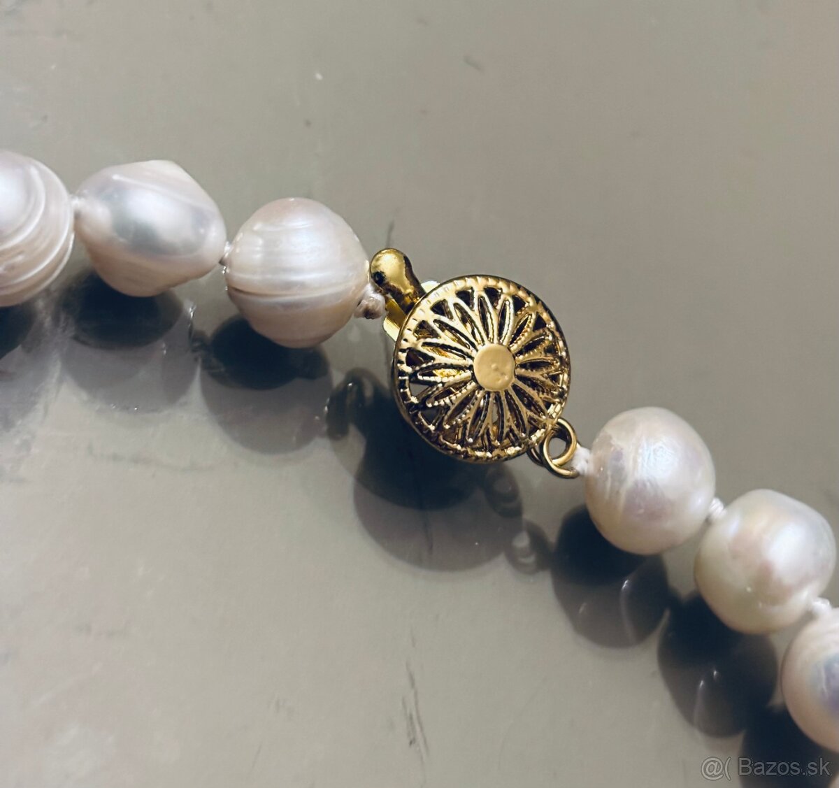 Náhrdelník z bielych pravých perál 10-11 mm - 2