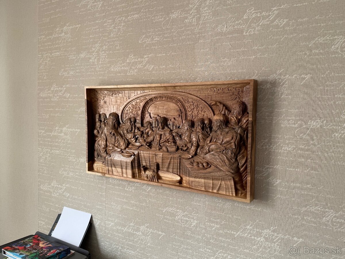 Posledná večera - drevorezba, orech - 2