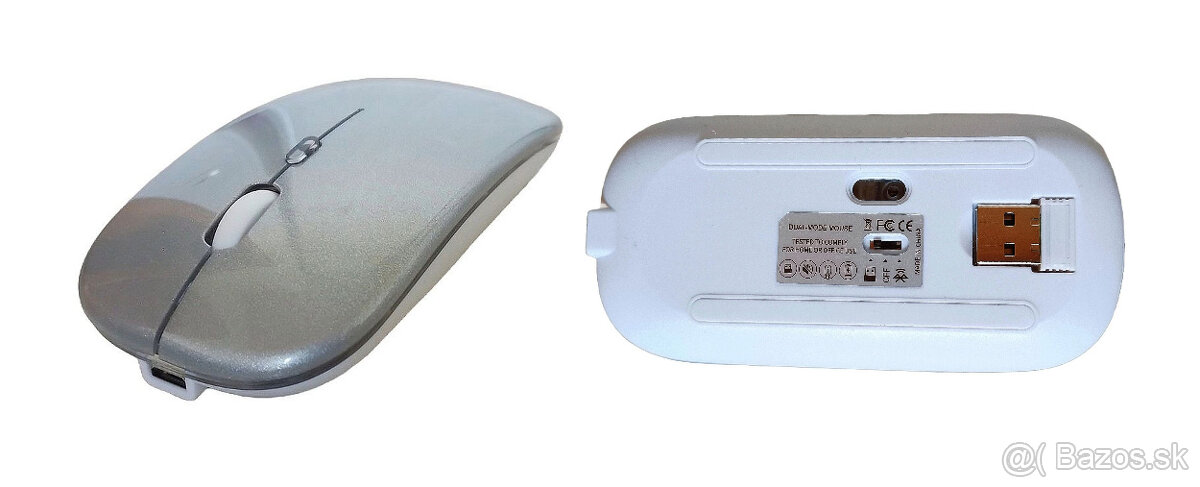 LED bezdrôtová myš s podložkou - sivá - 2