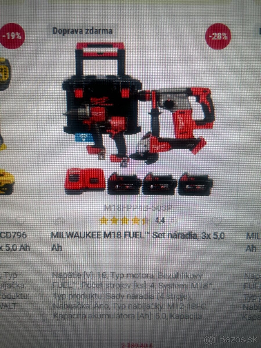 Milwaukee sada náradia - 2