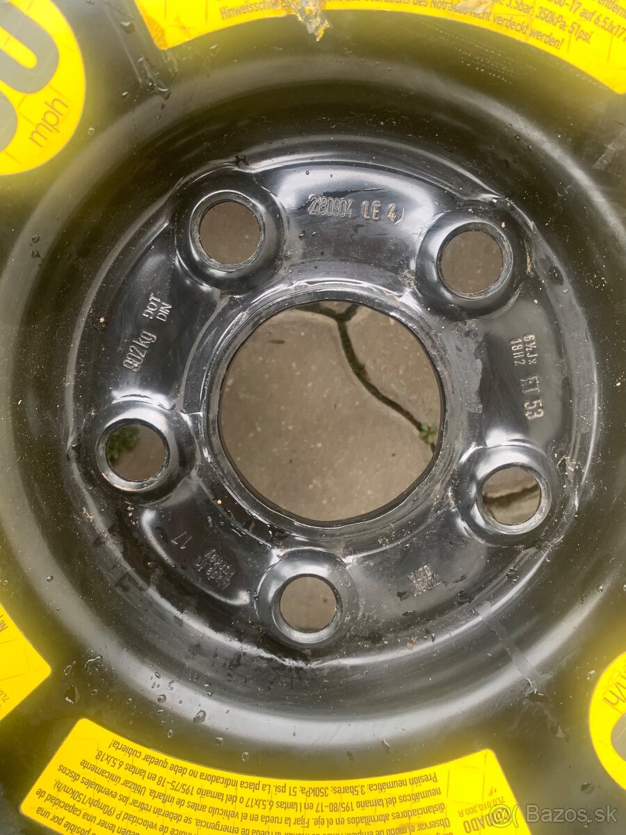 Predám dofukovacie dojazdove koleso 5x130 R18 - 2