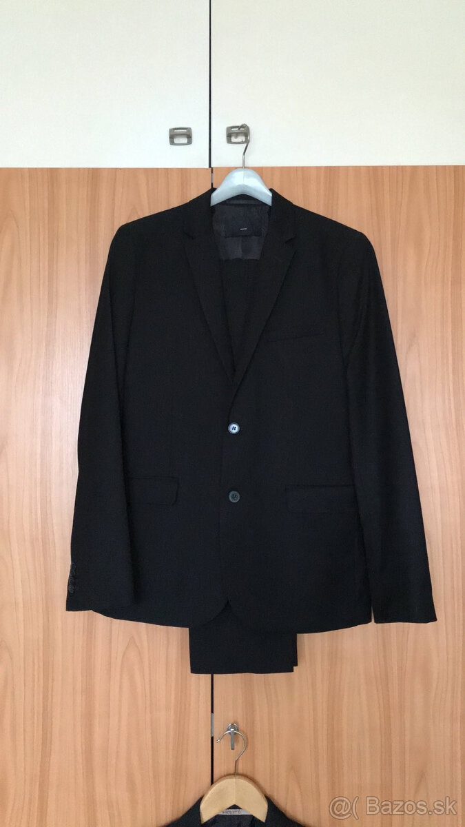 Čierny oblek slim fit HM 170/175 (s vlnou) - 2