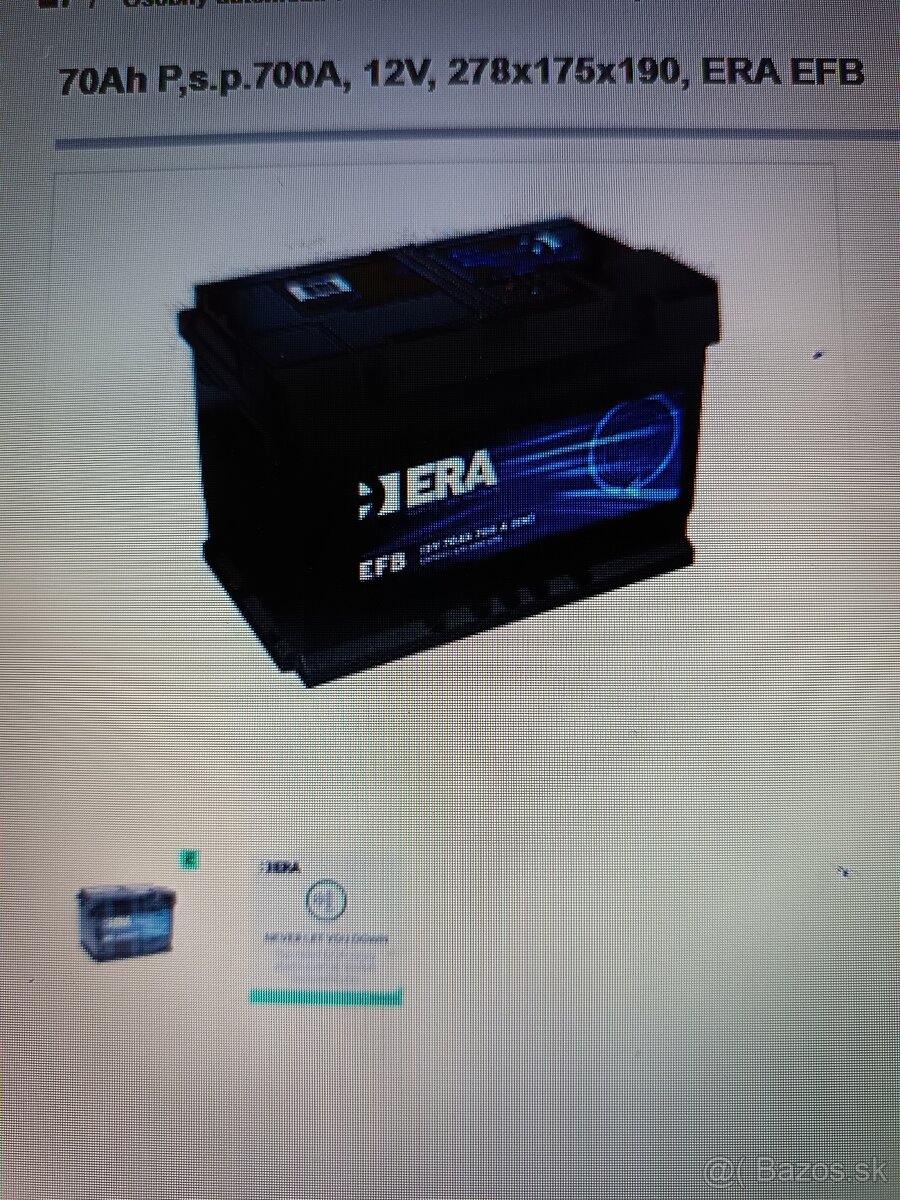 EFB autobatéria 70 Ah ERA ( start-stop ) - 2