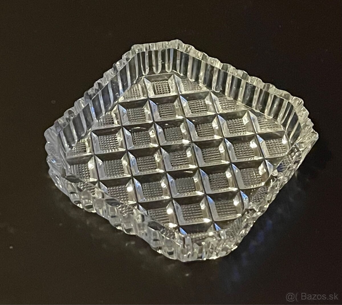 Miniatúra - brúsená krištáľová miska - 2