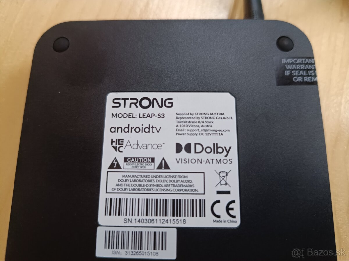 Android TV Strong LEAP-S3 v zaruke, 1x pouzity - 2