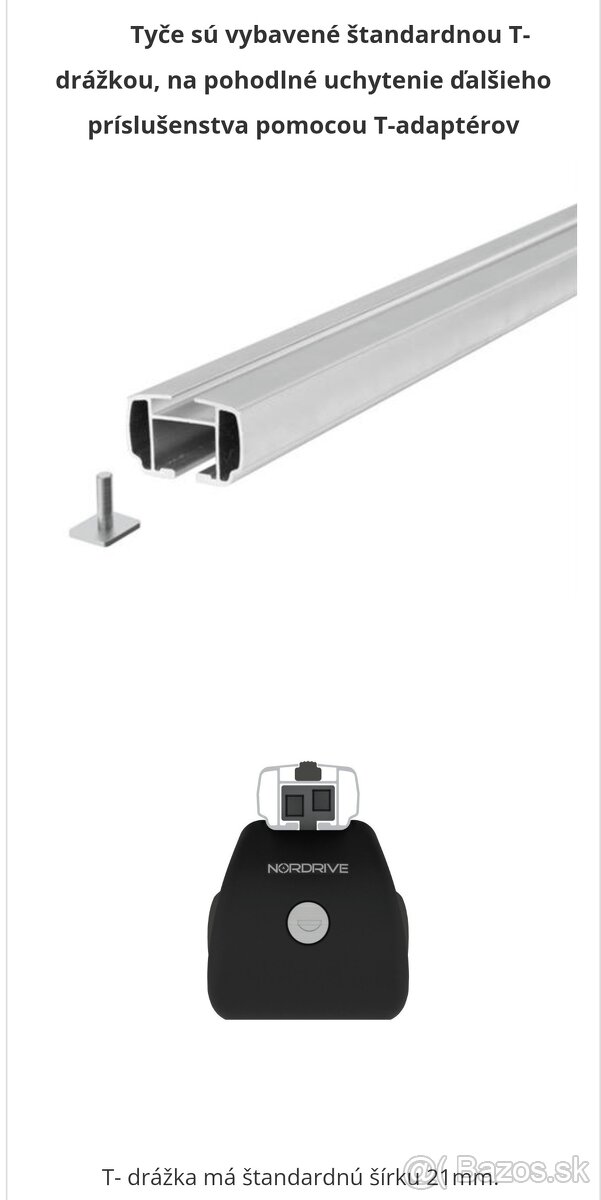 Strešné nosiče (priečniky) NORDRIVE - 2