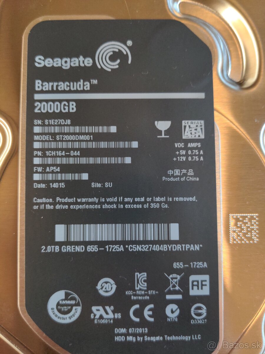 Seagate Barracuda 2TB 2000GB SATA HDD disk - 2