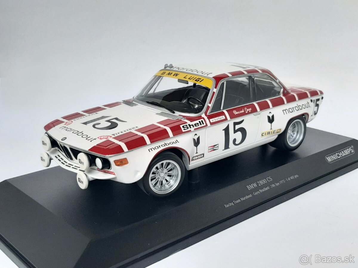 ミニチャンプス 1/18 BMW 2800 CS #10 スパ24H 1972 MINICHAMPS 1/18 - BMW 2800 CS - Spa 1970 - Five Diecast