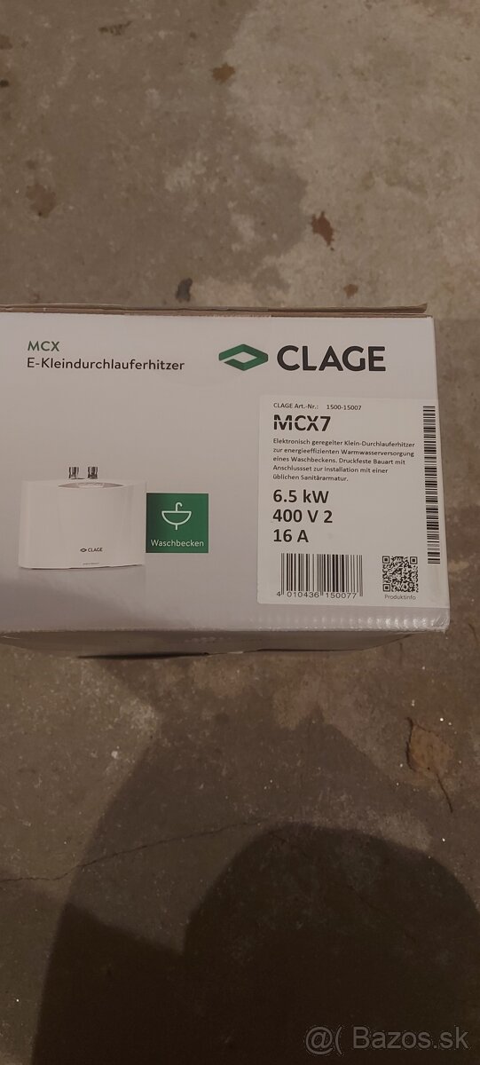 Prietokový ohrievač Clage MCX7 - 2