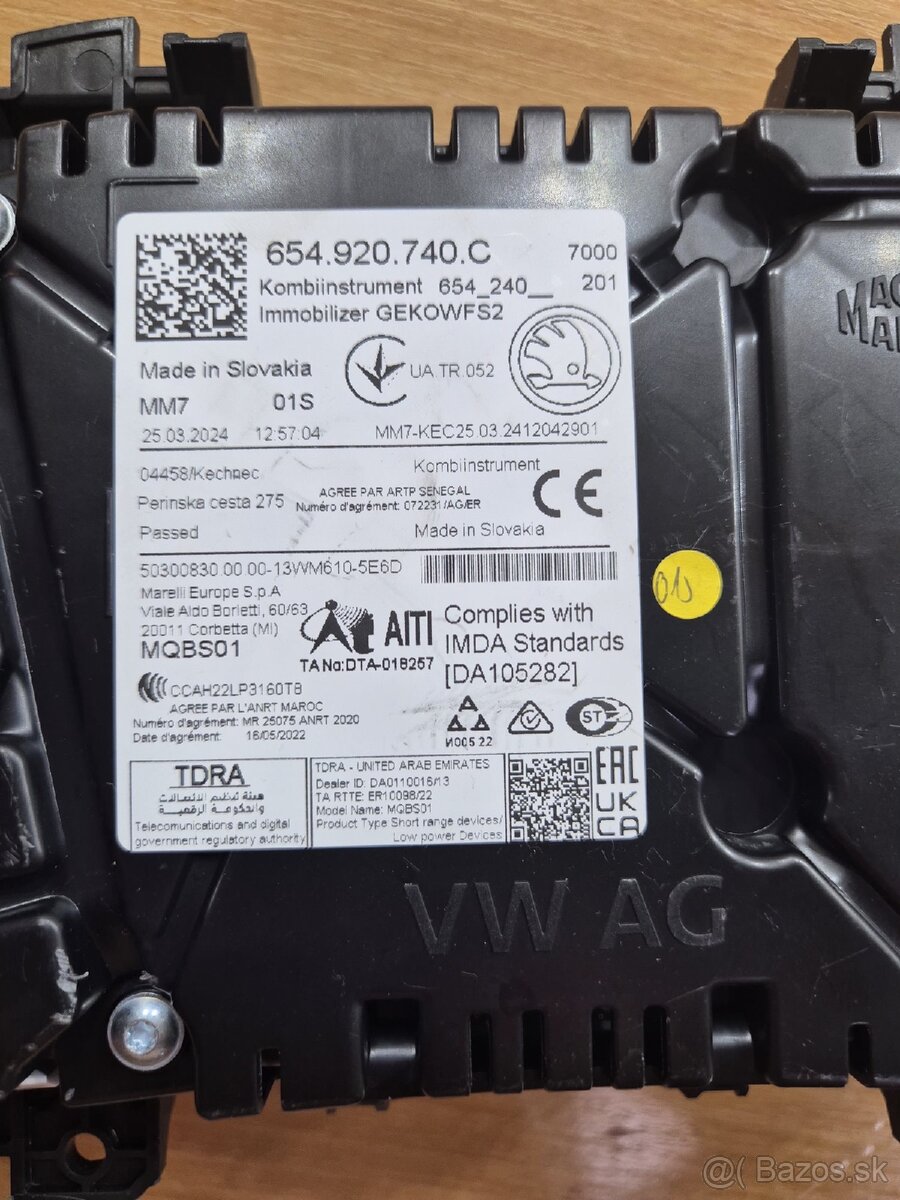 Prístrojoví panel škoda - 2