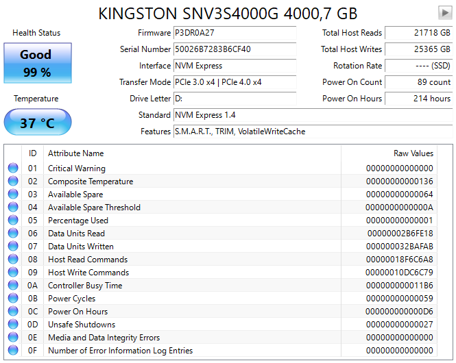 M.2 NVMe Kingston NV3 4TB - 2