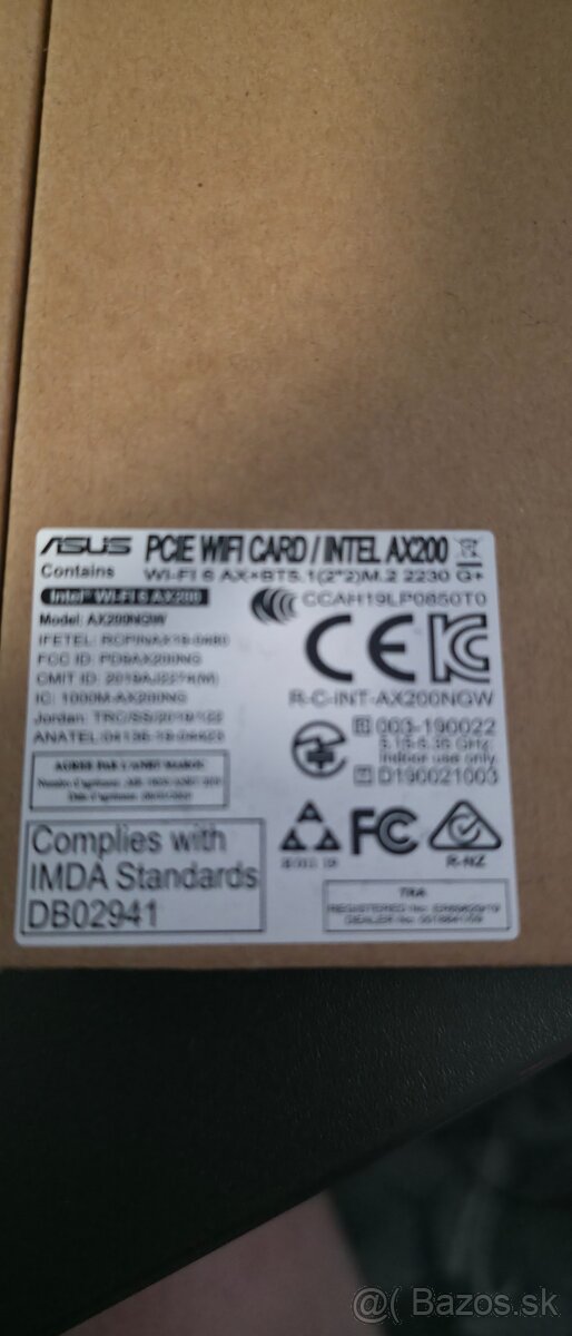 PCIe WiFi karta Intel AX200 WiFi 6 + Bluetooth 5.2 - 2