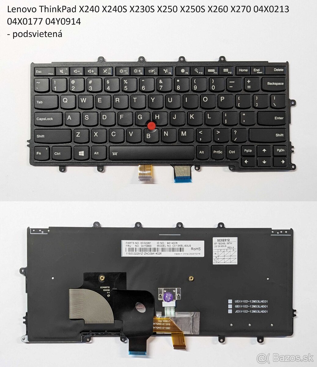 Klavesnice Lenovo X240/E480 L480/L530 T430 T530/ E450/E470 - 2