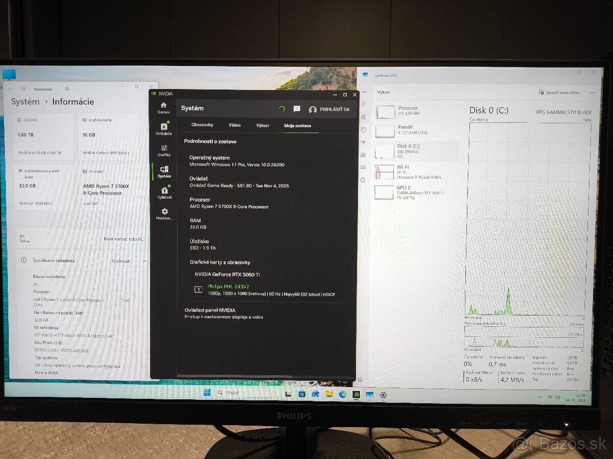 5060Ti-16GB;Ryzen5700X;2TB-M.2;32GB-DDR4;B550M;24";850WPlat - 2