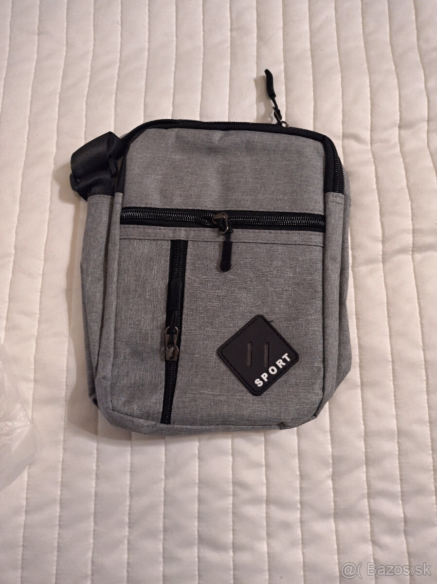 pánska sivá športová taška cez plece - ladvinka - 2