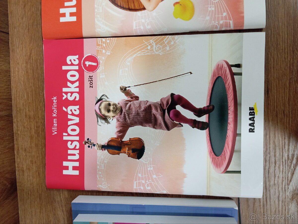 Knihy, husle. - 2