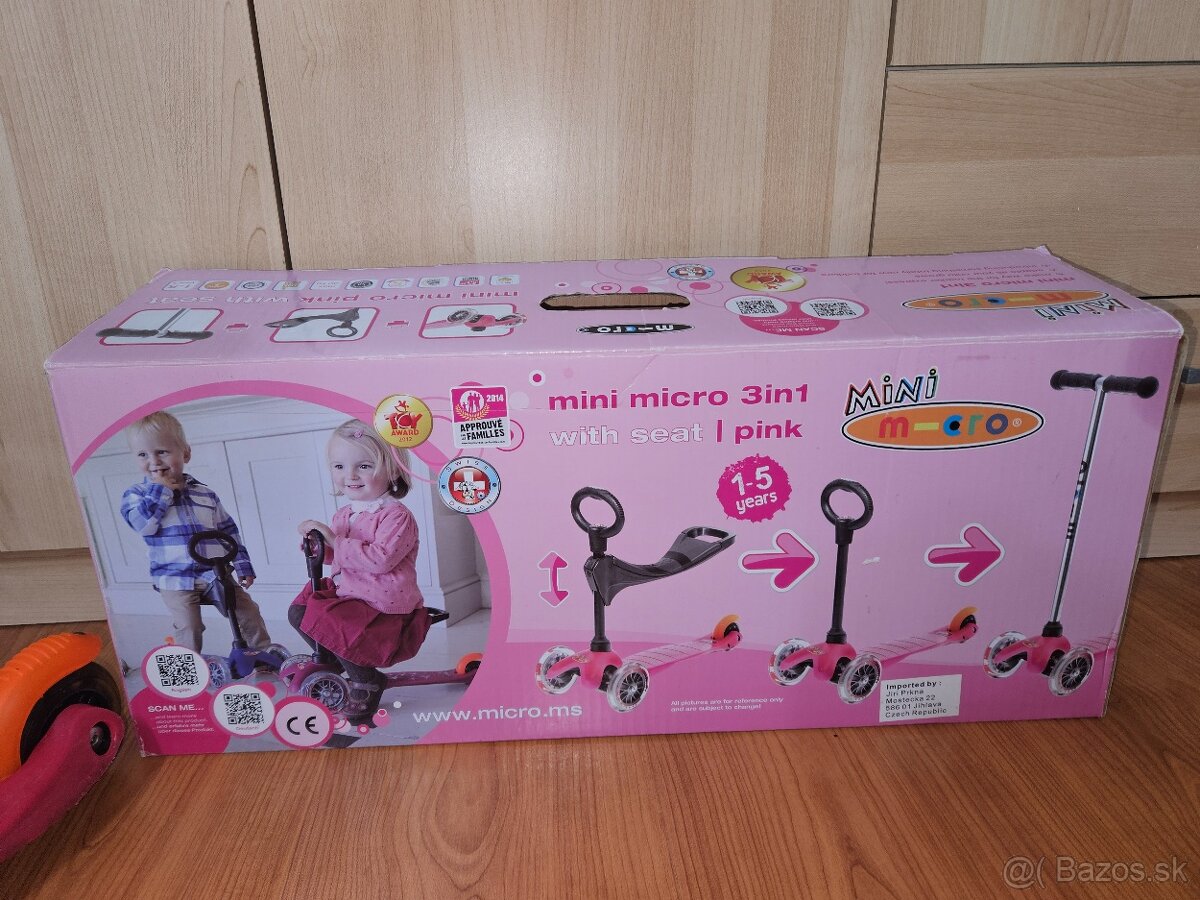 Micro mini 3v1 kolobežka - 2