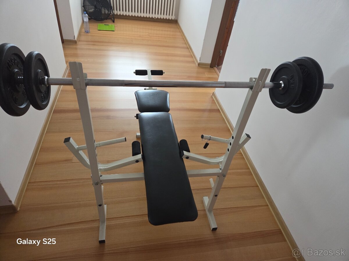 Lavička + činky - 2