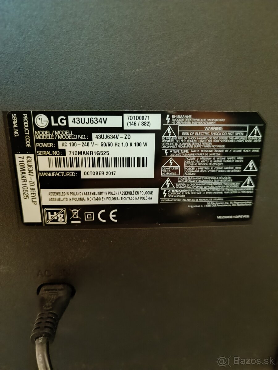 Televízor LG 43UJ634V 110cm - 2