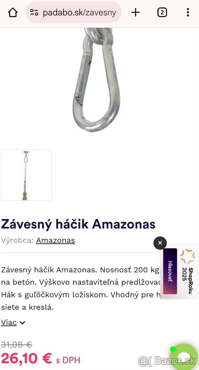 Kotva na hojdacie kreslo - 2