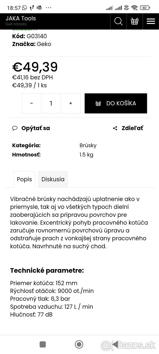 Pneumatická brúska - 2