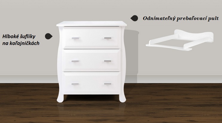 Komoda s prebalovacím pultom Gala - 2
