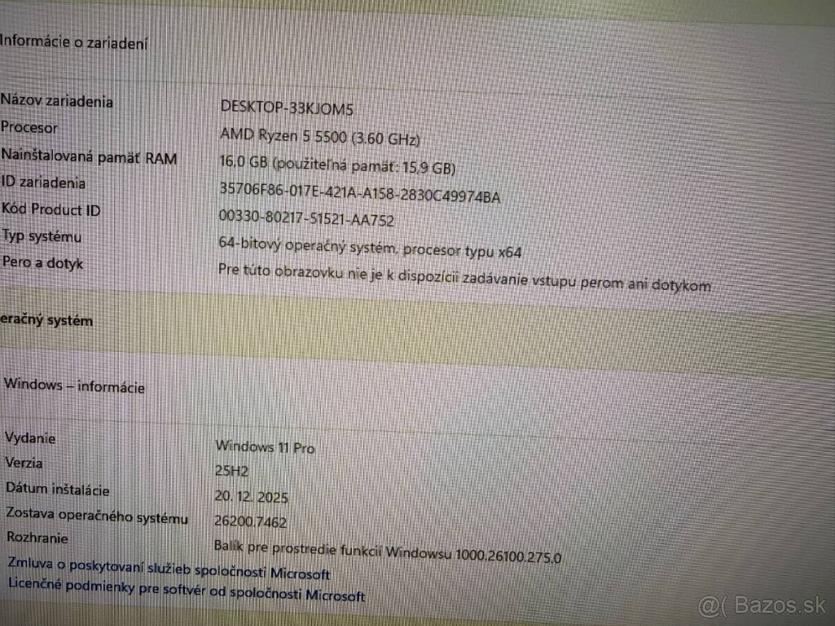 Herný počítač Ryzen 5 5500 / 16 GB / GTX 1070 8 GB / SSD - 2