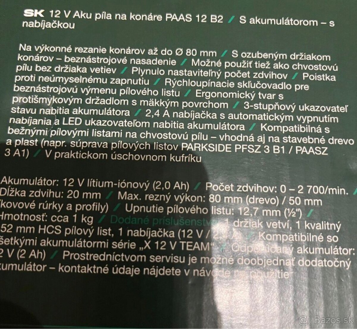 12V Aku Pilka na Konare Parkside - 2