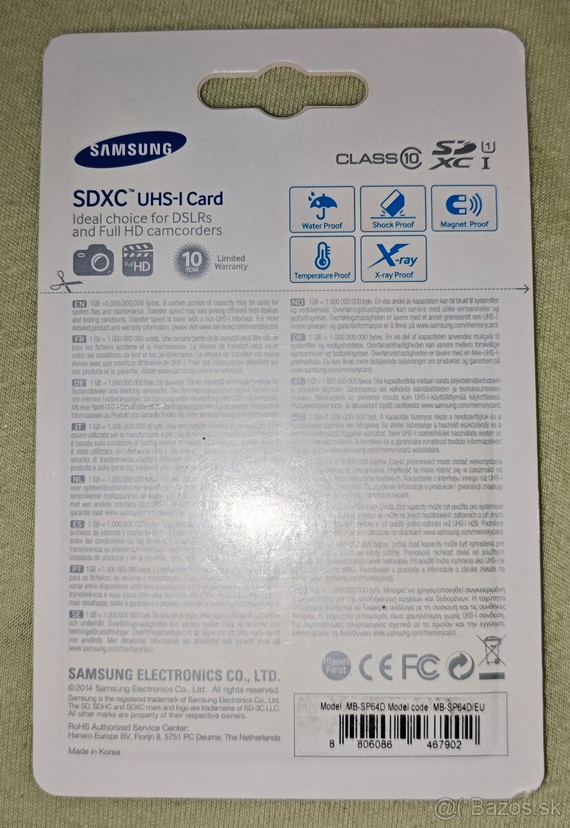 Predám Samsung EVO 64GB SD karta CID - 2