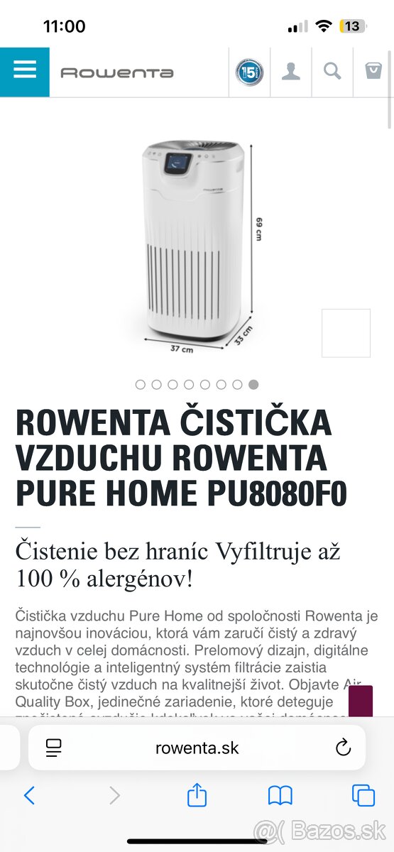 Čistička vzduchu Rowenta PU8080F0 - 2