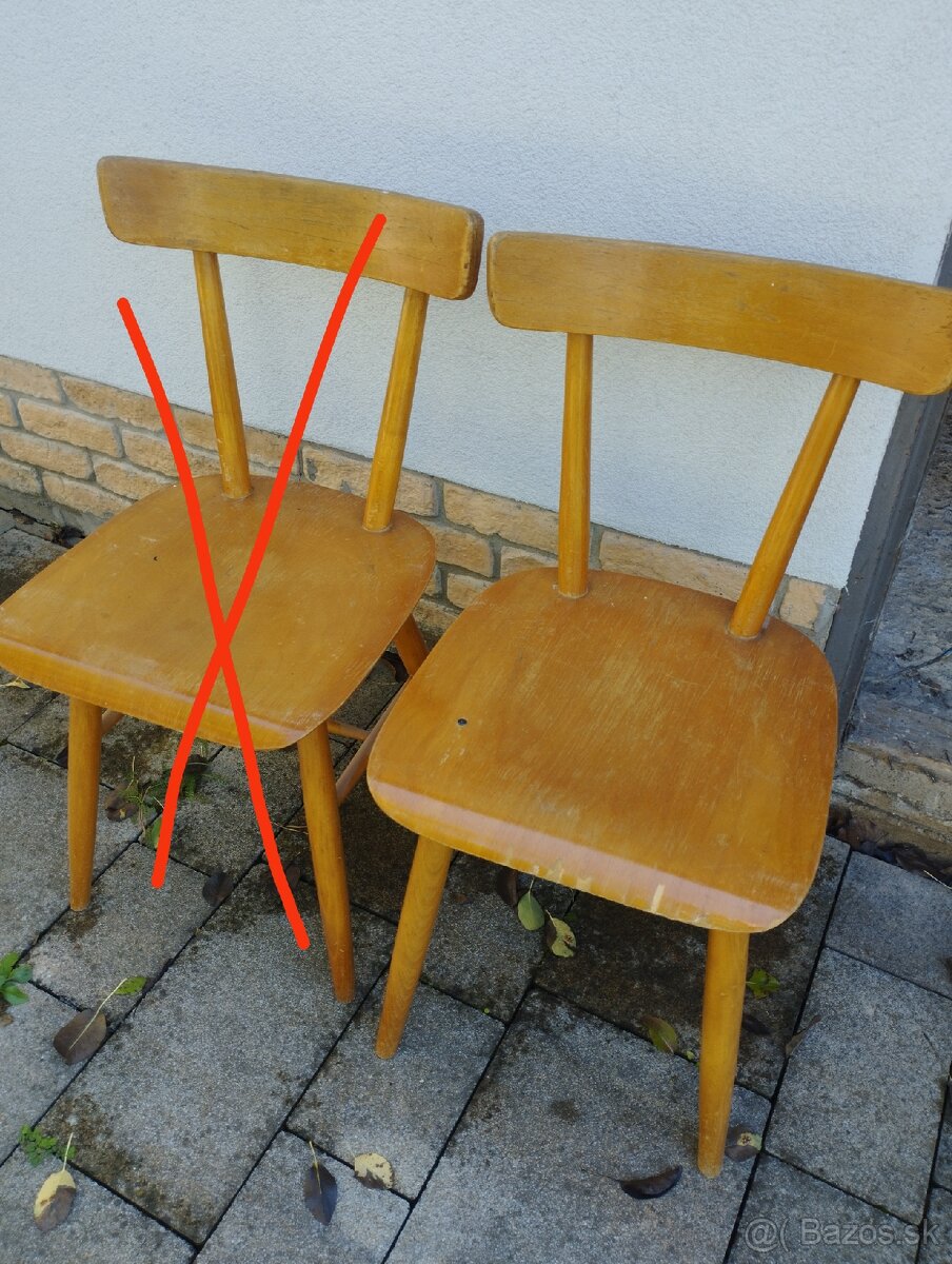 Retro drevena stolička treba obrusiť... - 2