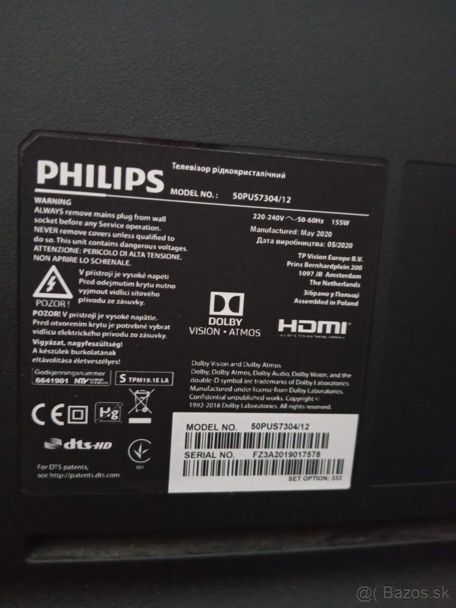 PHILIPS 50PUS7304/12 Nahradne Diely - 2