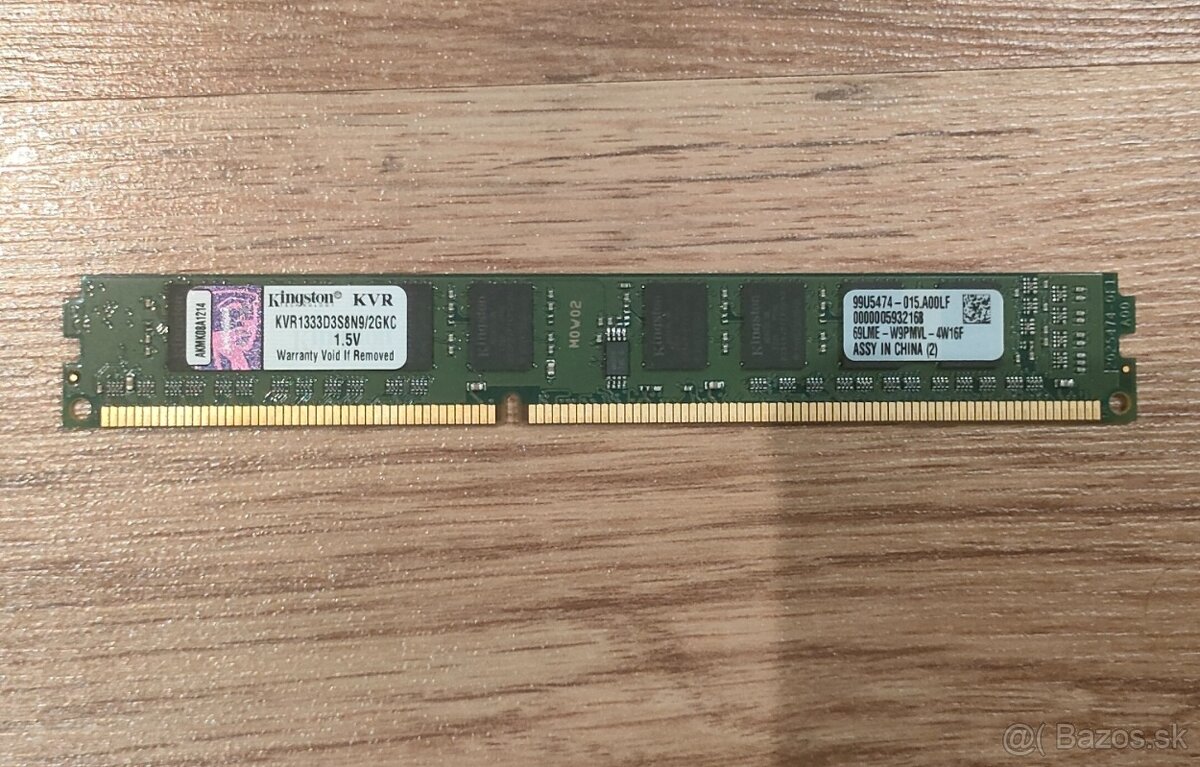 Pamäť RAM Kingston 2GB DDR3-1333 - 2