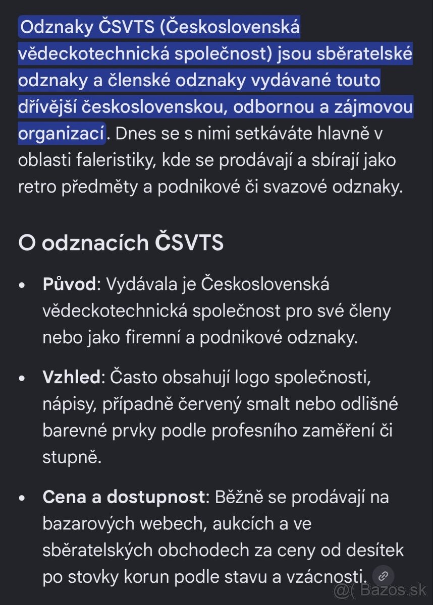 retro odznak CSVTS - 2