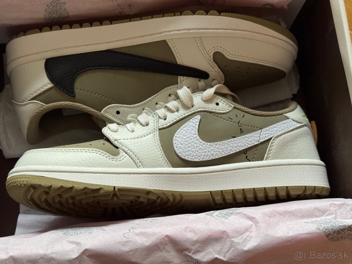 Predam Air Jordan 1 Low Golf x Travis Scott Neutral Olive - 2