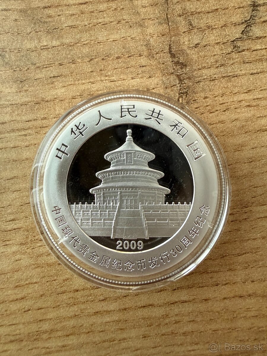 1 oz Čínska Panda 2009 výročná strieborná minca - 2