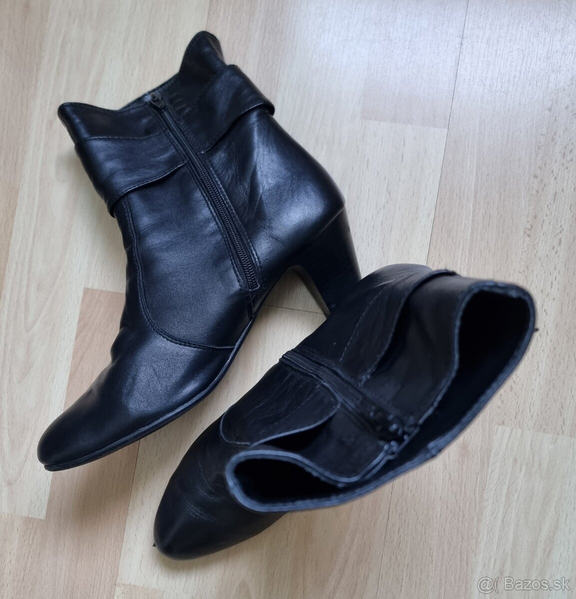 Trištvrťové elegantné čižmičky, pravá jemná koža, veľkosť 40 - 2