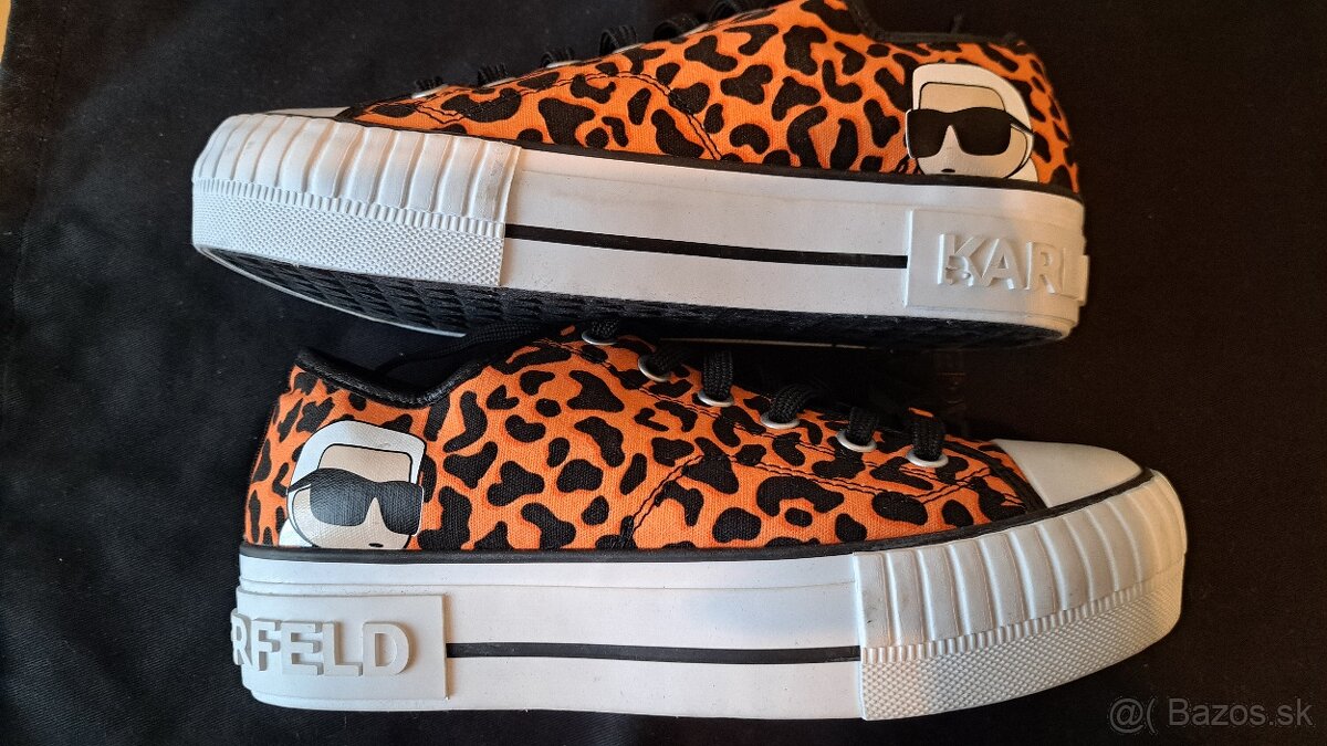 TENISKY KARL LAGERFELD KARL NFT LO LACE ORANGE CANVAS W/BLAC - 2