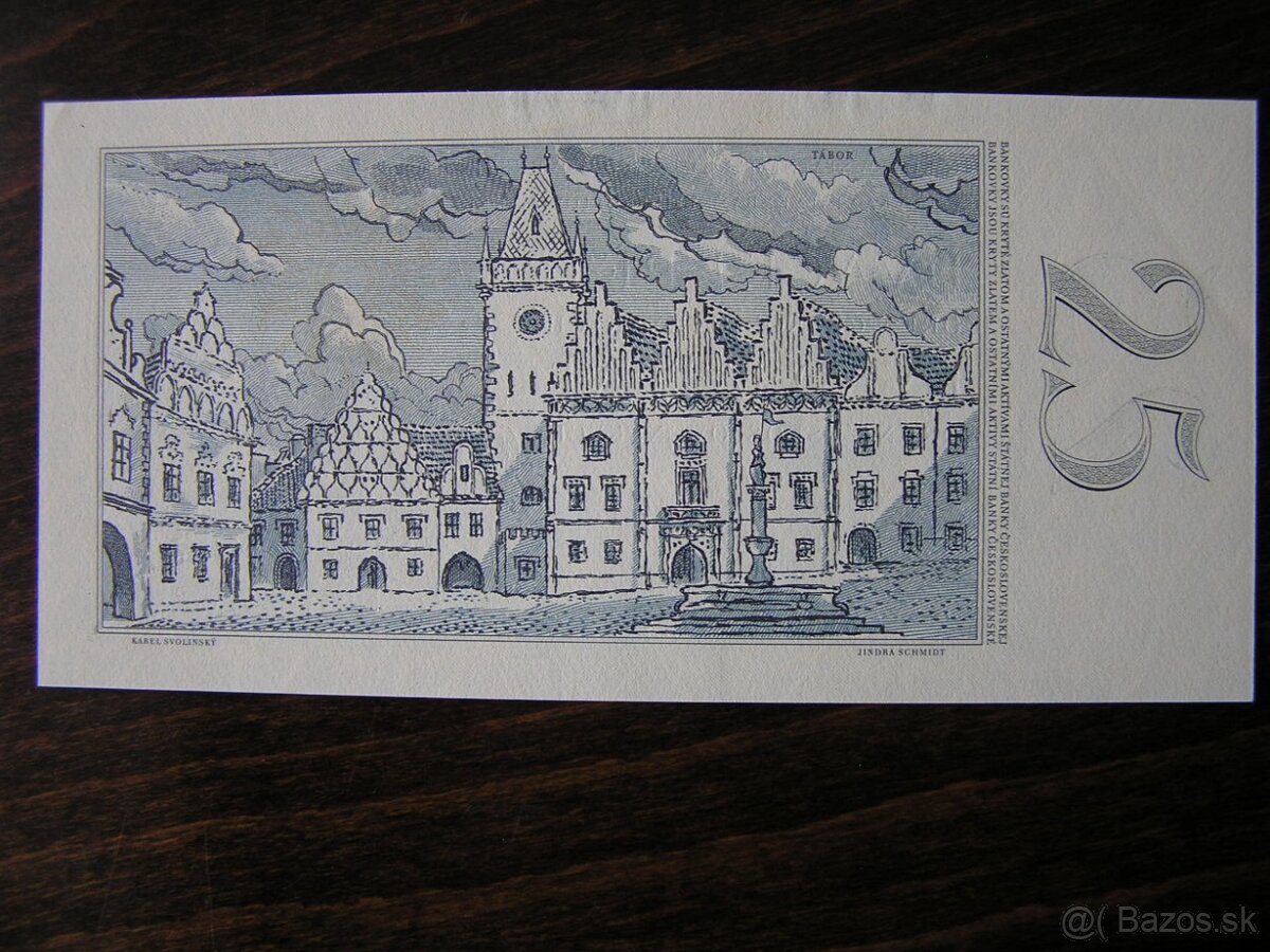 ČESKOSLOVENSKÉ BANKOVKY: 25-KORUN-1961 aUNC - 2