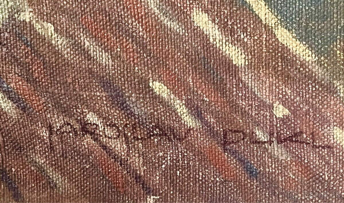 Jaroslav Pukl - Pohľad na pražský hrad - olej na platne - 2