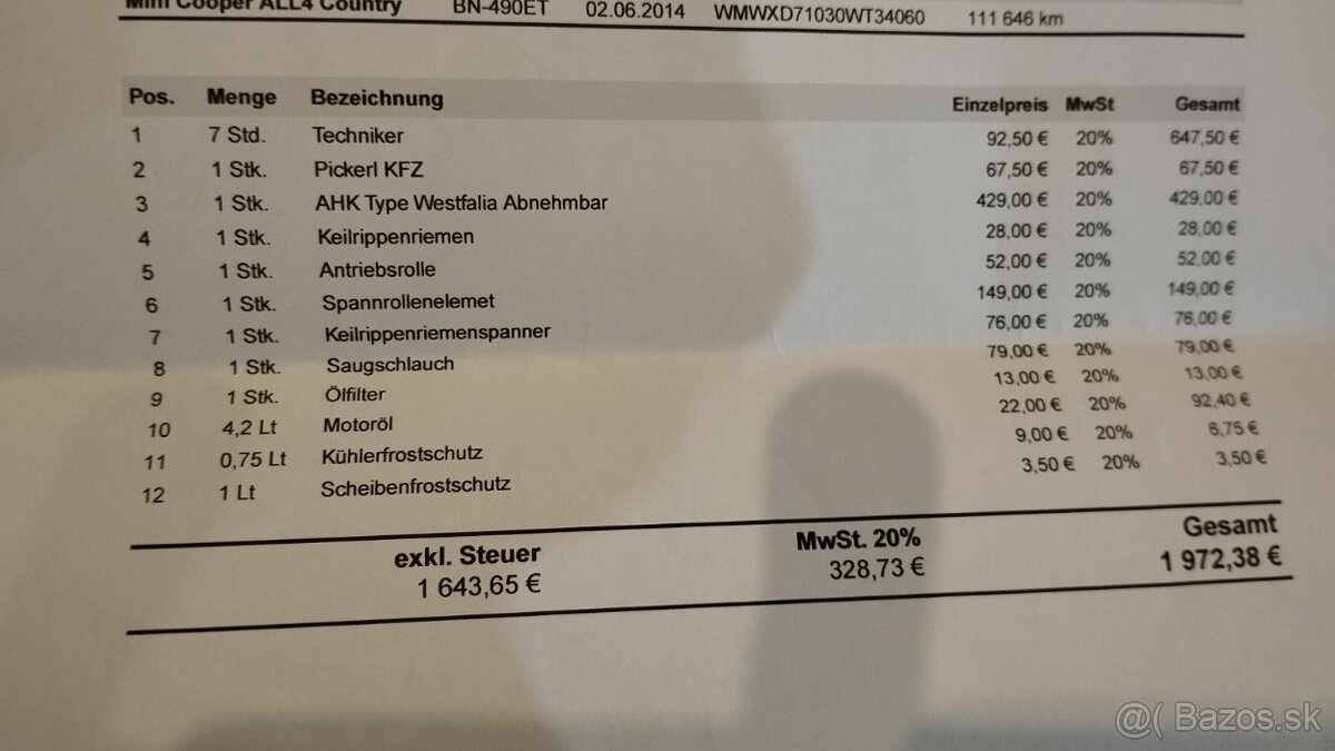 MINI cooper countryman 1,6 benzín 90 KW ALL 4 r.v.2014 - 2