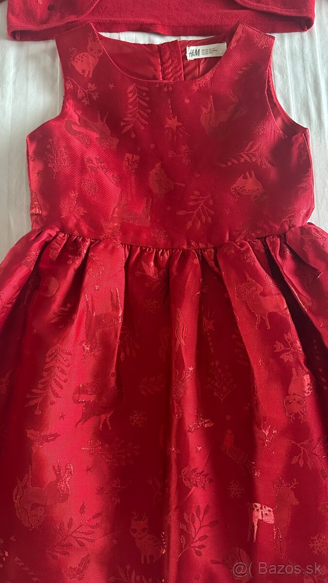 Cervene saty a bolerko H&M 122 - 2