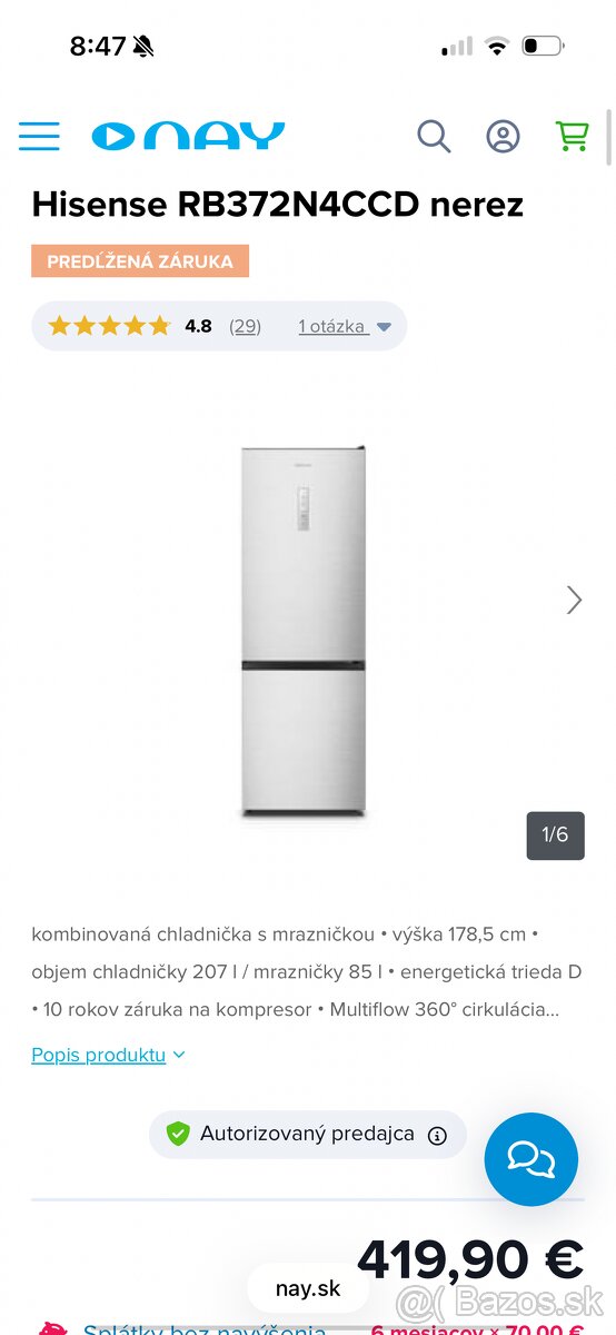 Chladnička s mrazničkou Hisense - 2