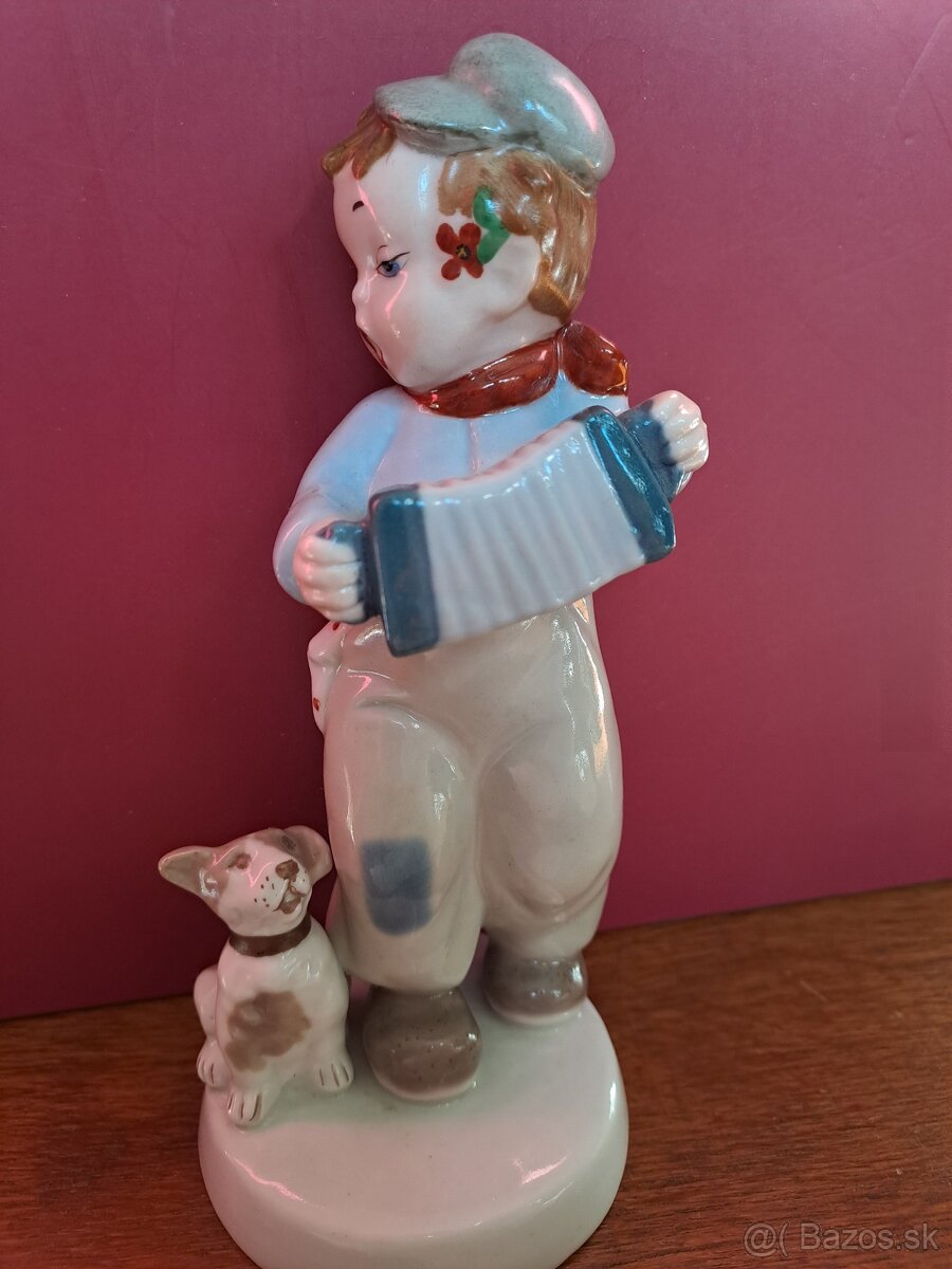 Chlapec s harmonikou - Royal Dux, 1930, Elly Strobach - 2