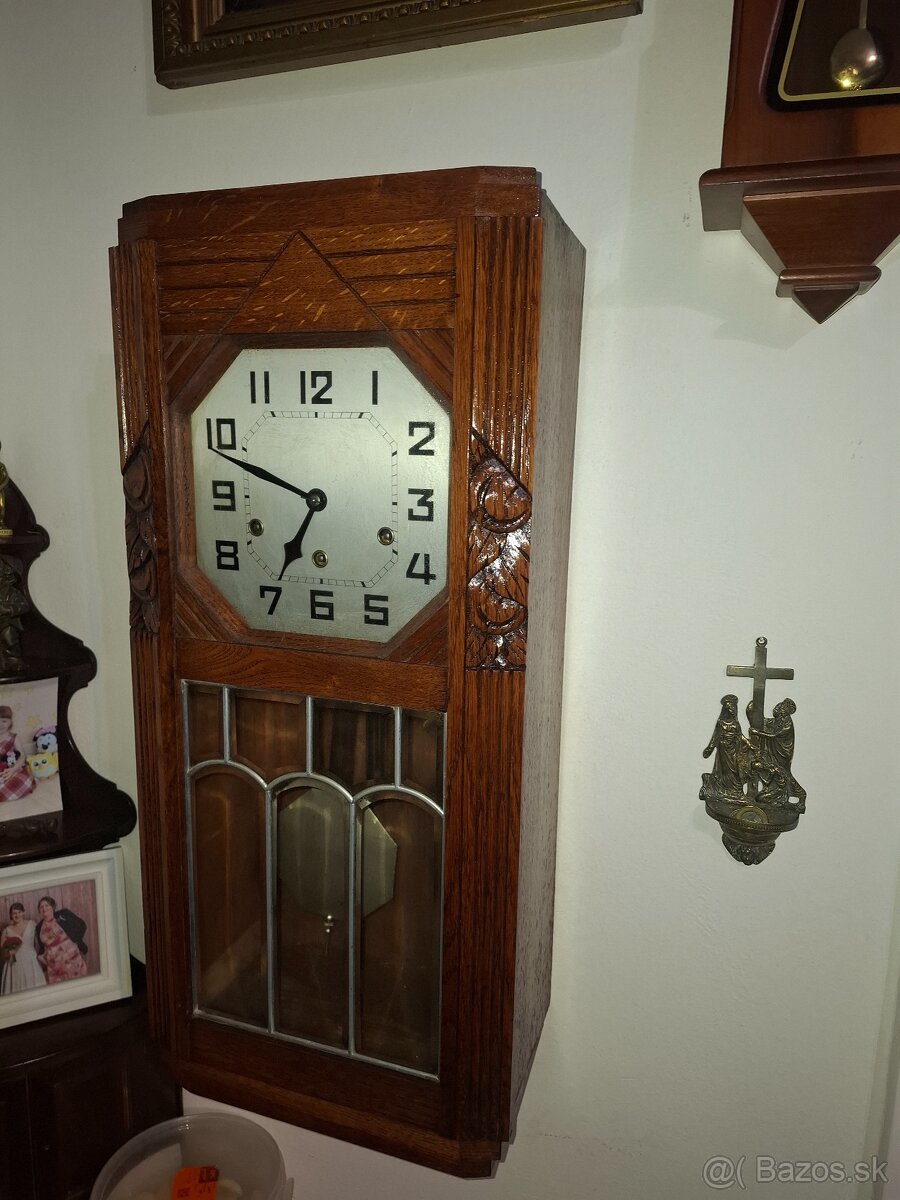 Predám funkčné starožitné štvrťbicie hodiny JUNGHANS s melod - 2