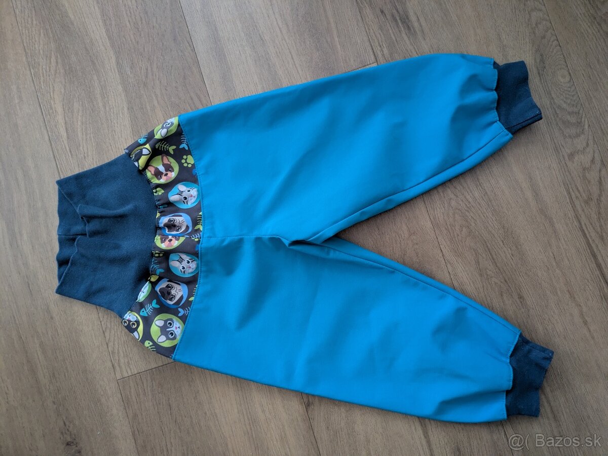 Softshell modre nohavice bez zateplenia 92/98 - 2